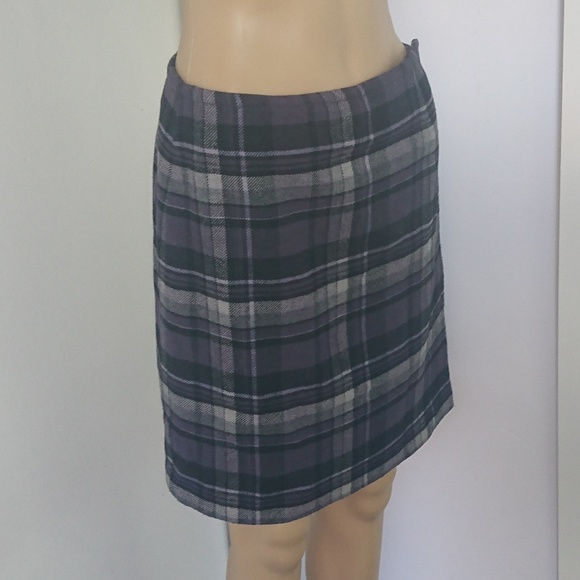 Style & Co Purple Plaid Wool Blend Skirt Size 8P - Picture 5 of 7